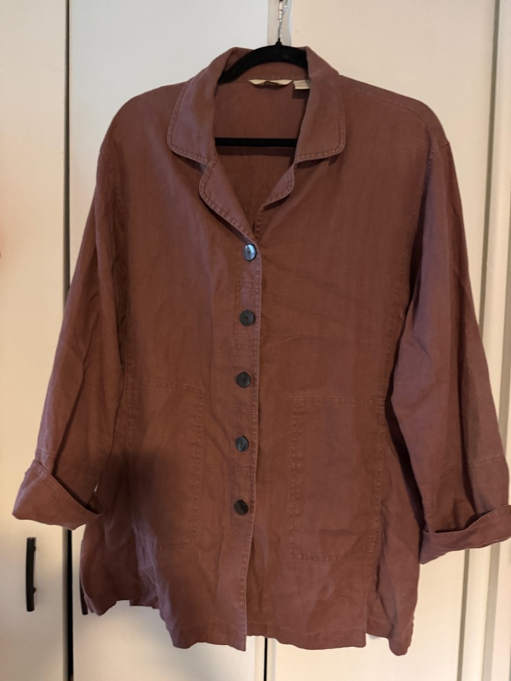 J. Jill Mauve Poet’s Button-Front Jacket